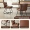 Set of 2/4 Mid-Century Modern Leatherette Solid Back Dining Chair with V-shaped Solidwood Legs